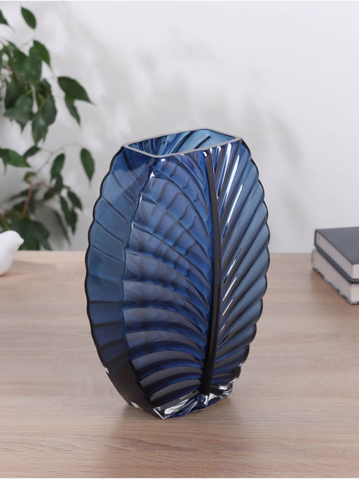 Ваза «Эдисон стиль», d=10×6 см, 25×18.5 см, стекло, синяя