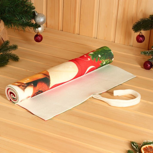 Коврик-лежак с принтом С Новым годом, пожелание, 50х155 см - Банная забава фото 3