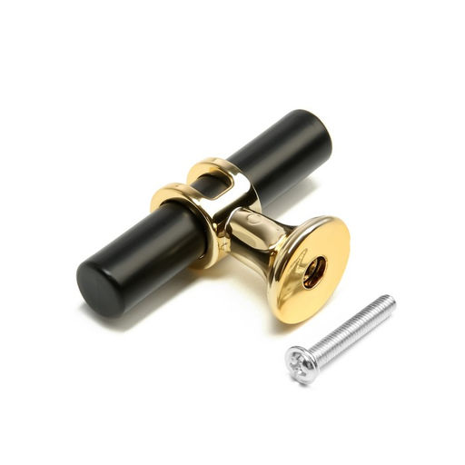 Цена за 3 шт. Ручка-кнопка CAPPIO, d=12 мм, пластик, цвет золото/черный