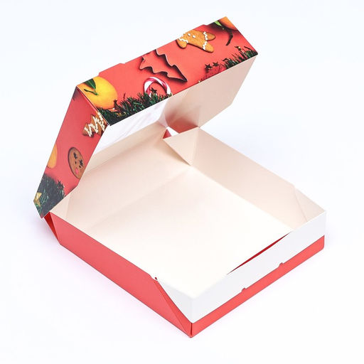 Цена за 20 шт. Коробка подарочная новогодняя складная с окном «Апельсин», 15×15×4 см