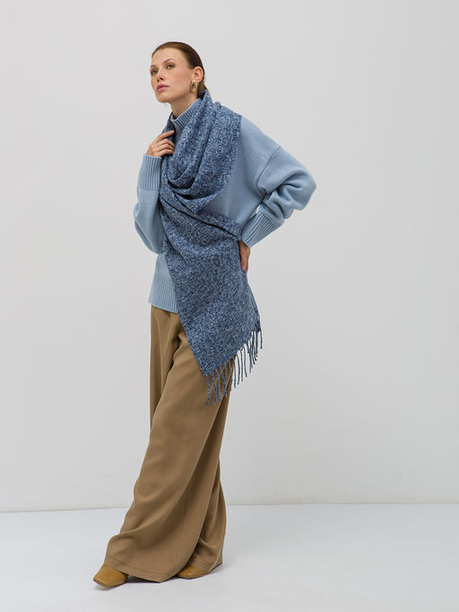 Большой теплый двусторонний палантин В СОСТАВЕ ШЕРСТЬ - Tantino фото 7