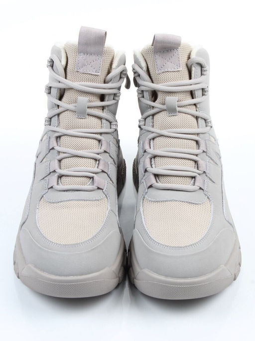 04-WB011-2M GRAY Кроссовки зимние женские (натуральная кожа, 100% шерсть)