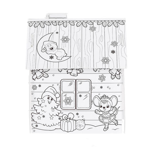 Домик-раскраска 3 в 1 Весёлые зверята, 5 фломастеров, 6 деталей - Zabiaka фото 5