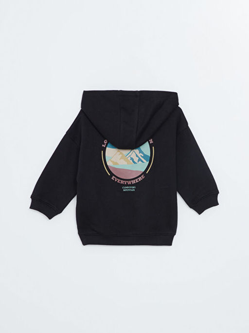 Kap??onlu Bask?l? Kal?n Erkek ?ocuk Sweatshirt - Waikiki фото 3