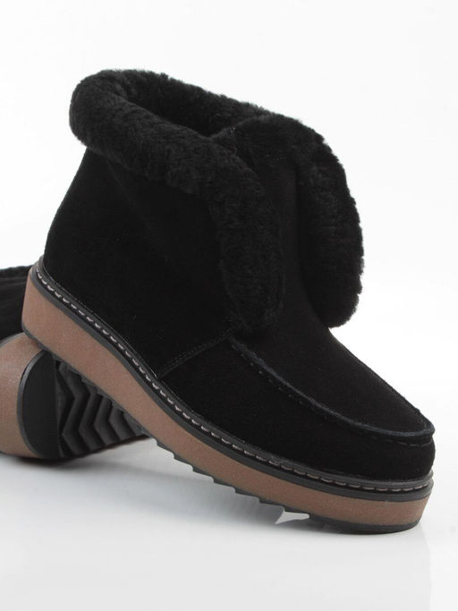 04-5603-2 BLACK Ботинки зимние женские (натуральная кожа, 100% шерсть)