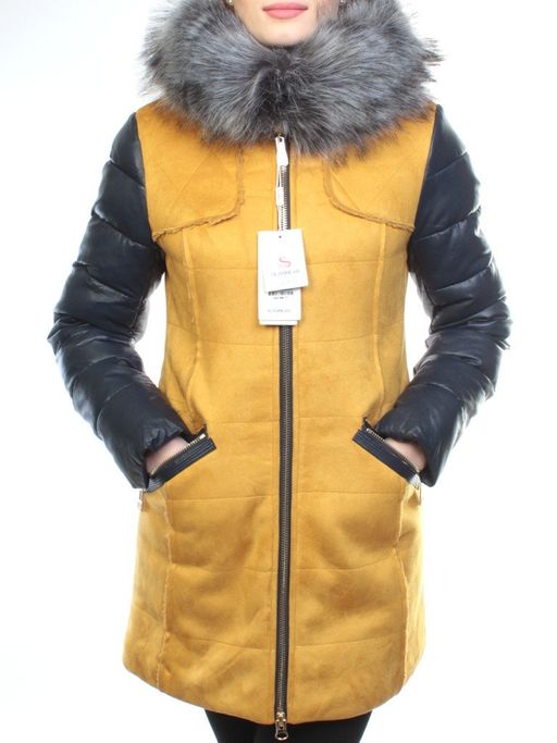 5157 YELLOW Парка женская зимняя (150 гр синтепон, искусственный мех) - Fashion фото 2