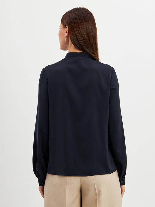 Блузка с рюшами OD-976-2 т.синий