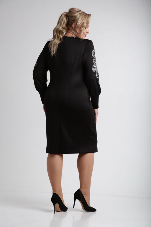 Платье VILENA 1043 черный+леопард  фото 26