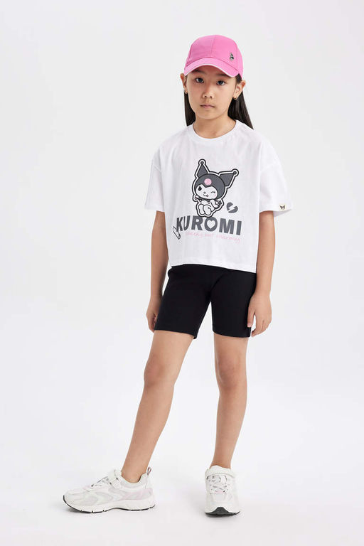 Футболка Hello Kitty с круглым вырезом и короткими рукавами для девочек - Defacto фото 2