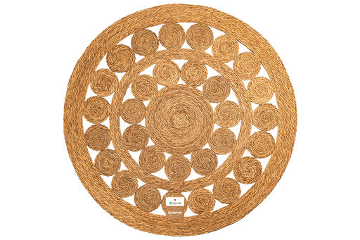 Коврик плетеный 120*120*0,7 см, круглый, водный гиацинт - Elan gallery фото 5
