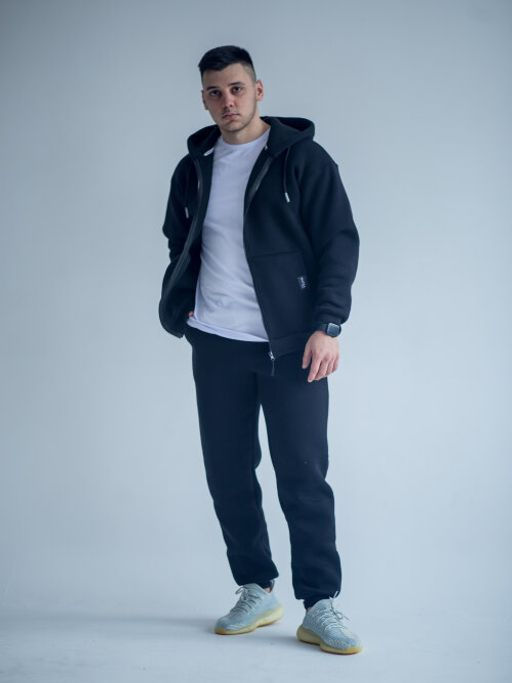 265М Костюм мужской на молнии, черный (начес) - Knitka wear фото 9