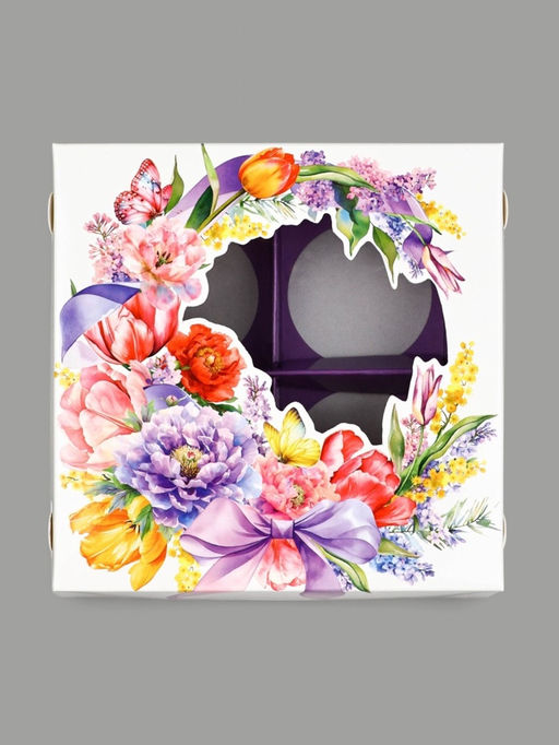 Цена за 5 шт. Коробка под 4 конфеты со скретч-слоем Букет, 10.5?10.5?3.5 см