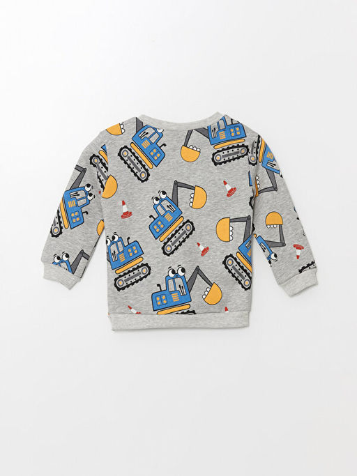 Bisiklet Yaka Uzun Kollu Bask?l? Erkek Bebek Sweatshirt - Waikiki фото 3