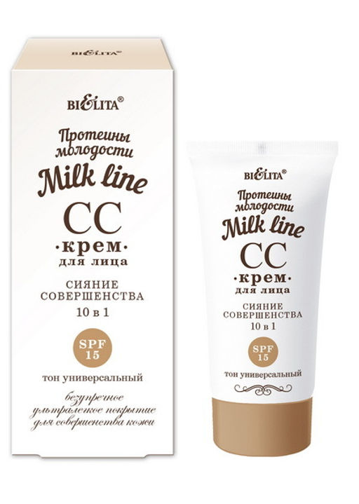 Белита Milk line Протеины молодости СС-крем для лица 10 в 1 SPF 15 30мл