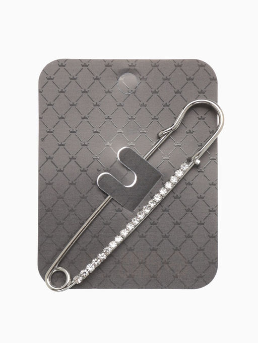 Булавка Классика широкая, 7.5 см, цвет белый в серебре