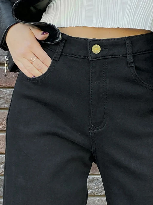 Джинсы багги на флисе