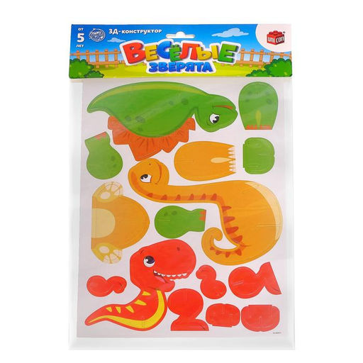 3D конструктор Весёлые зверята, динозавры - Unicon фото 3