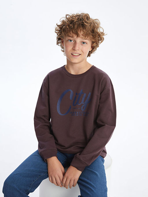 Bisiklet Yaka Erkek ?ocuk Sweatshirt