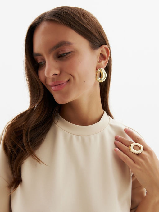 Футболка женская MINAKU, over size (44-48), бежевая