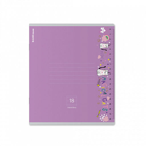 Цена за 10 шт. Тетрадь школьная ученическая ErichKrause Ruler Magic ассорти, 18 листов, линейка (в плёнке по 10 шт.)_MIX-PACK  фото 5