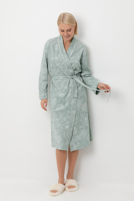 Е 50005/24/голубой прибой,кружевные цветы халат жен