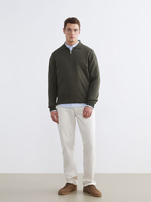 Polo Yaka Erkek Triko Kazak