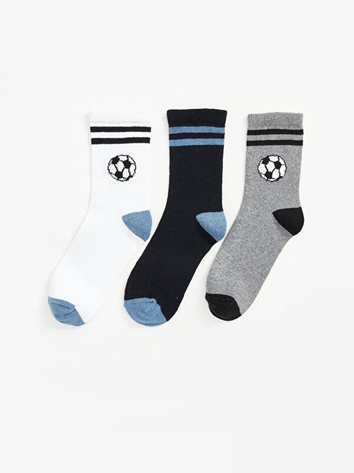 Desenli Erkek ?ocuk Soket ?orap 3l?