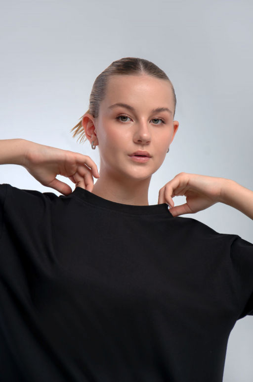 Арт. 31128 Футболка женская оверсайз 44-52 (5 шт) Цвет:черный - Калинка фото 8