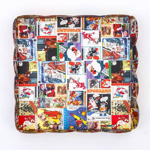 Цена за 5 шт. Коробка для печенья, кондитерская новогодняя упаковка «Новогодняя афиша», 12×12×3 см