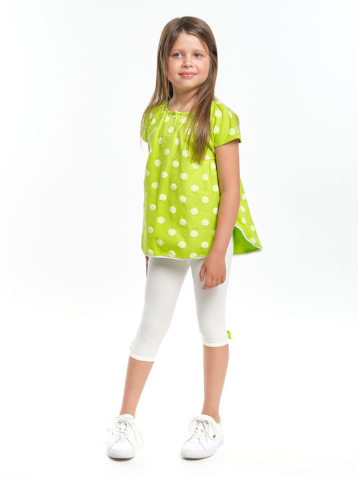 Комплект для девочки детский сад с лосинами UD 1358/4002 салатовый/касар - Mini maxi фото 3