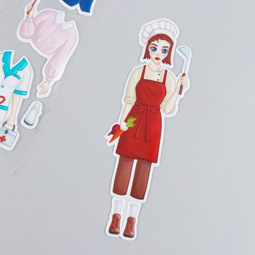 Цена за 2 шт. Наклейка пластик Одень куклу. Профессии 15х20 см - Simaland фото 3