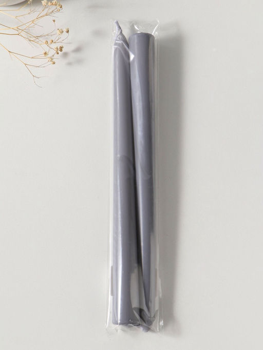 Цена за 2 шт. Свеча античная 25 см (набор 2 шт) 58 гр, 7 ч, цв. серый