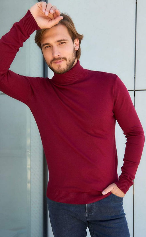 Водолазка мужская F121-01-868 бордовая - Fine joyce фото 4