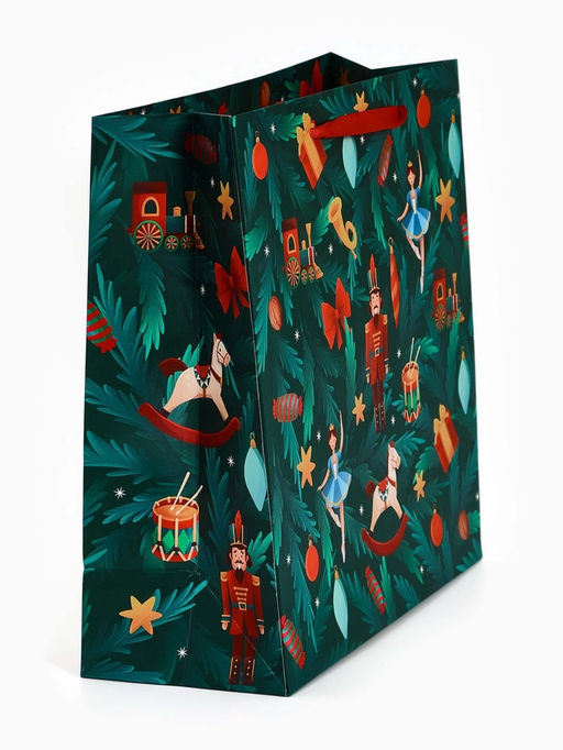 Цена за 2 шт. Пакет ламинированный квадратный «Новый год!», 30 × 30 × 12 см