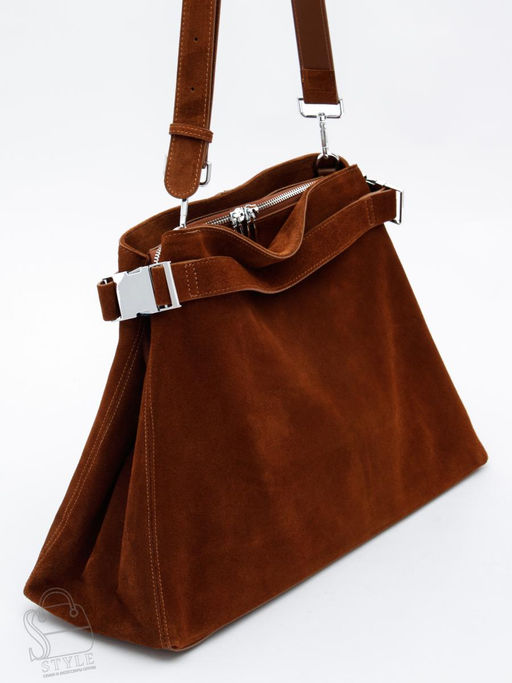 Сумка женская кожаная 6149Q brown Polina&Eiterou