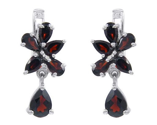 Серьги из серебра гранат, Шепот