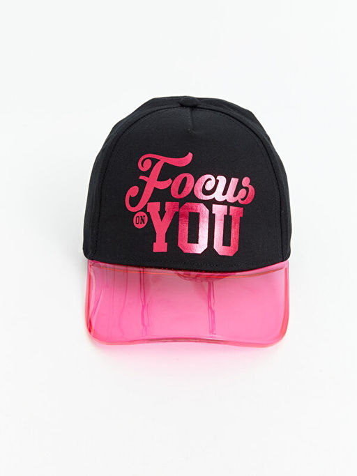 Yaz? Bask?l? K?z ?ocuk Kep ?apka