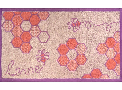 1с105.413ж1 Соты и пчелка (коралл3) Полотенце махровое 50х30 см