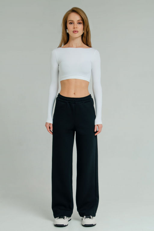 Арт. 7903 Брюки оверсайз с начесом 44-50 (4 шт) Цвет:черный - Калинка фото 3