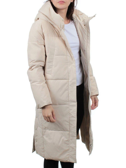56009 BEIGE Пальто зимнее женское (холлофайбер 150 гр.) - Fashion фото 6