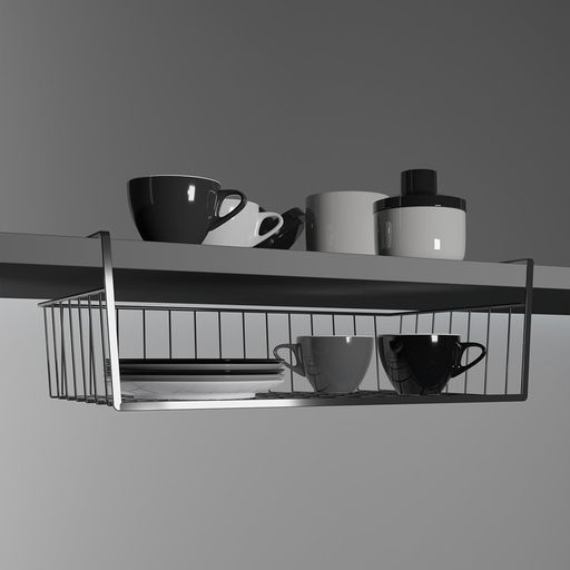 Корзина сетчатая навесная на полку Доляна, 40×25×14 см, хром