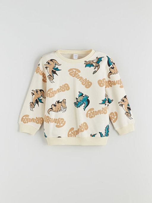 Bask?l? Erkek ?ocuk Sweatshirt