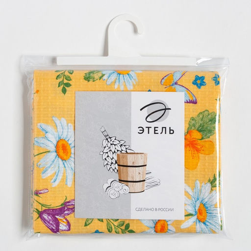 Полотенце банное Этель Русское поле 70х146 см, хлопок, вафельное полотно, 160 гр/м2  фото 4