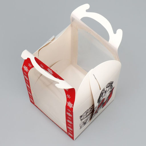 Цена за 5 шт. Складная коробка под маленький торт «С Новым годом!», 15×15×18 см, Новый год