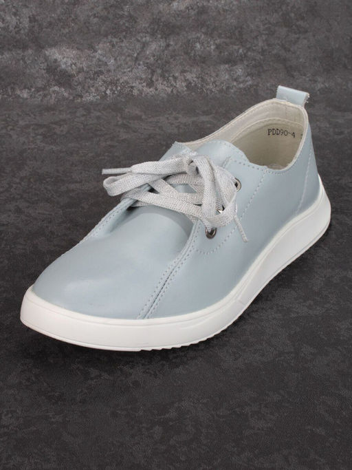 03-PDD90-4 GRAY/BLUE Полуботинки женские (натуральная кожа) - No name фото 4