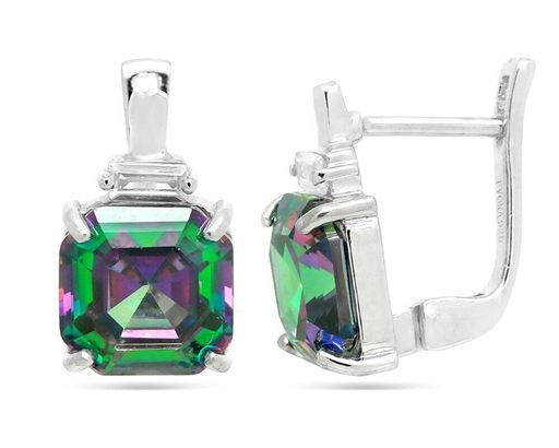 Серьги из серебра мистик кварц, Хит