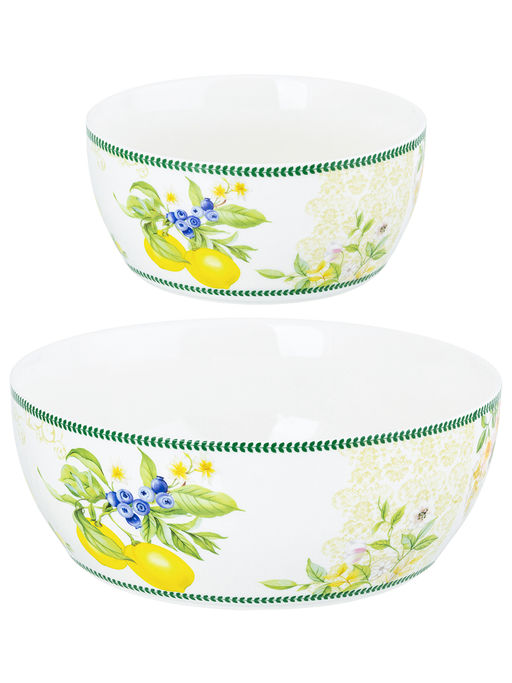 Набор 2 салатников - 14*14*6 см 600 мл + 20*20*7,5 см 1,7 л Лимоны NEW BONE CHINA - Elan gallery фото 12