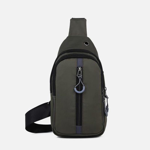 Сумка слинг мужская из текстиля, отверстие для наушников, цвет зелёный - Simaland фото 2