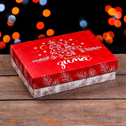 Подарочная коробка сборная Снежинки, 21 х 15 х 5,7 см - UPAK LAND фото 2