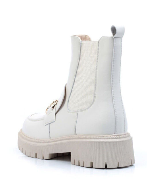 01-5273-2 WHITE Ботинки демисезонные женские (натуральная кожа, байка)